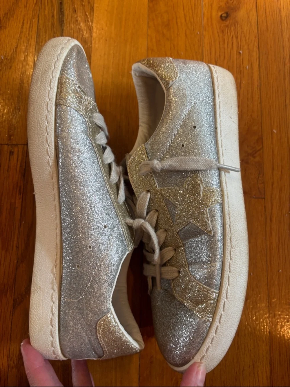 Vintage Havana Silver and Gold Glitter Sneakers Sz 6